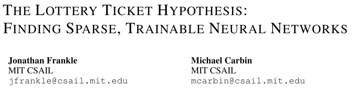 lottery ticket hypothesis best paper