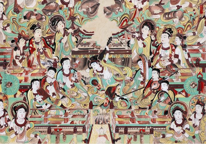 Amazon.co.jp: 中国敦煌 莫高窟第一百一十二窟中唐反弾琵琶