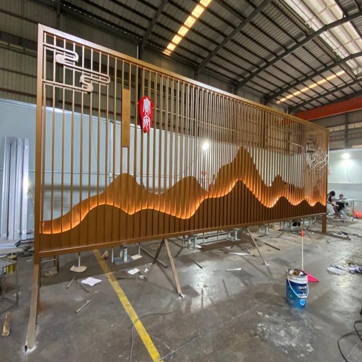 304不锈钢金属山峦背景墙屏风 雕花隔断格栅众钰定制 - 知乎