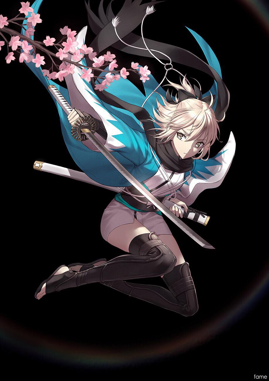 有什么好看的竖屏二次元妹子黑底色壁纸