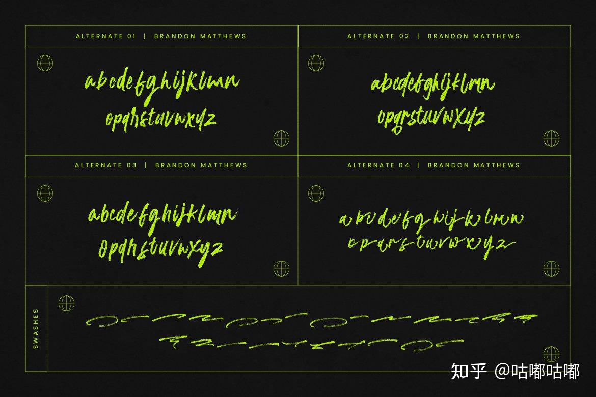 超酷手写镂空毛笔风格英文字体 Brandon Matthews Handbrush Script - 知乎