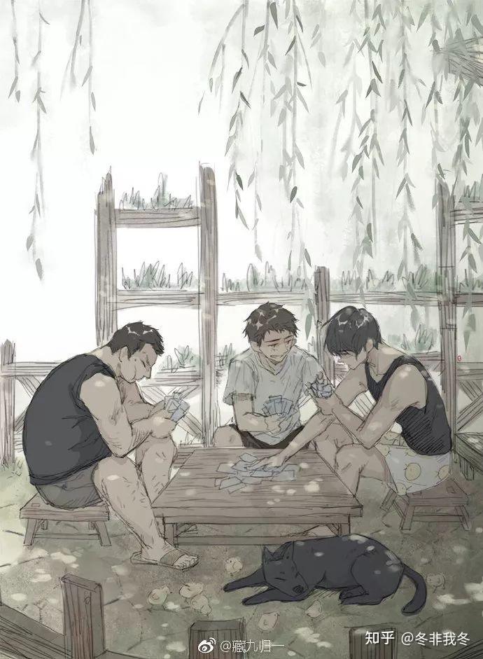 有没有盗墓笔记铁三角的图动漫的那种还有他们围成三角的图求