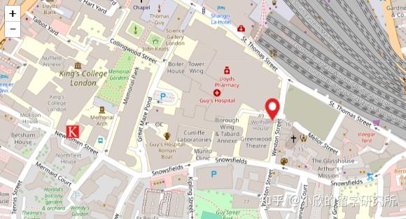 伦敦国王学院地图位置图片