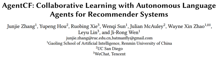 [论文笔记]AgentCF: Collaborative Learning with Autonomous Language Agents ...
