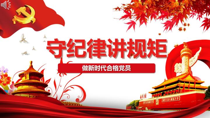 新时代合格党员守规矩讲纪律ppt模板
