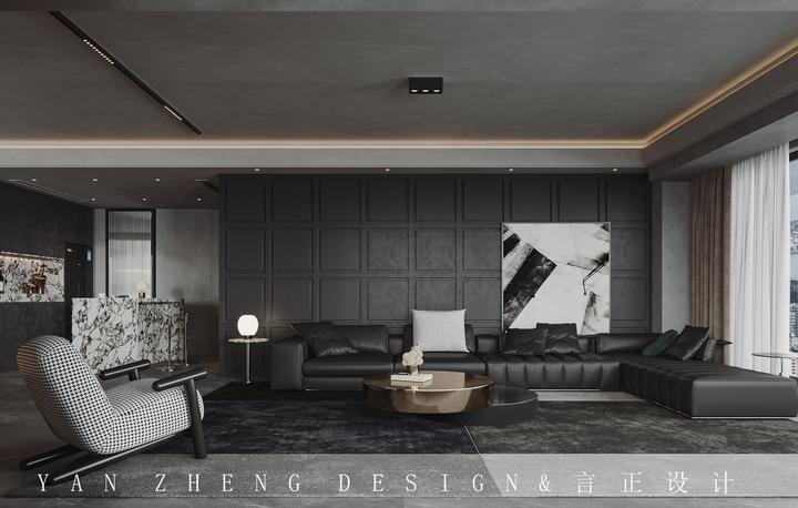 重庆室内设计工作室言正新作精装房改造万科锦绣滨江237㎡精装房大改造暗黑系意 - 知乎