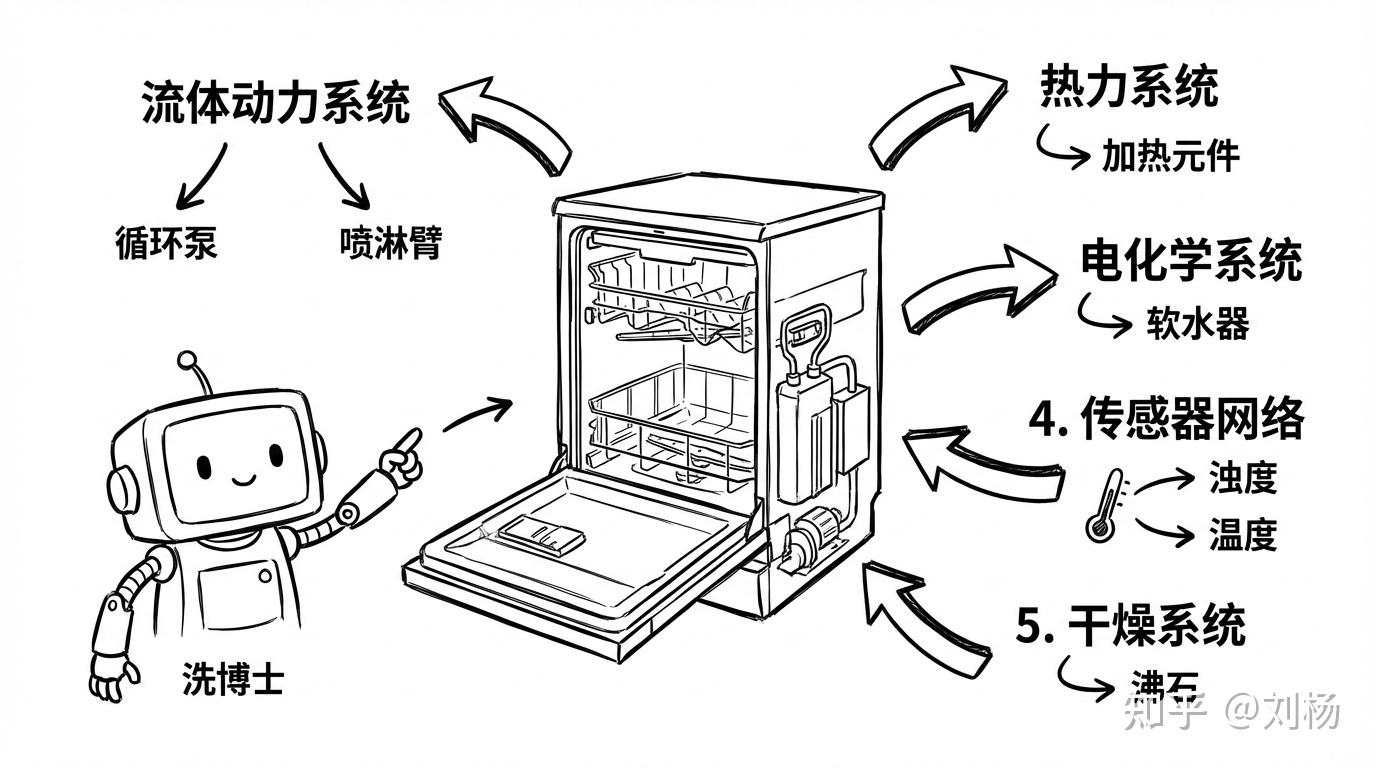 洗碗机工作原理-内部结构,洗碗原理