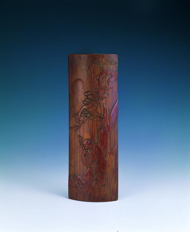 苏州博物馆之留青竹刻山水人物搁臂