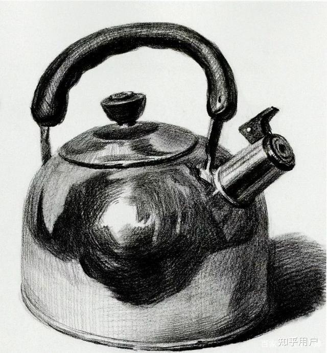 铁茶壶素描图片