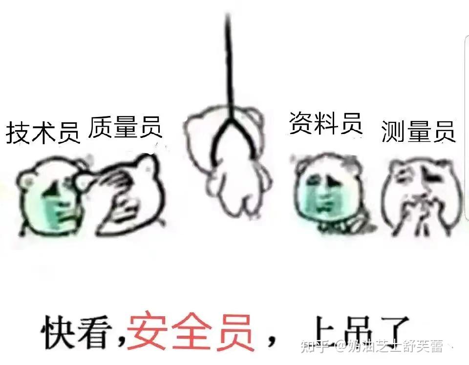 请问一下那个表情包表情包施工员安全员资料员快看那个测量的上吊了