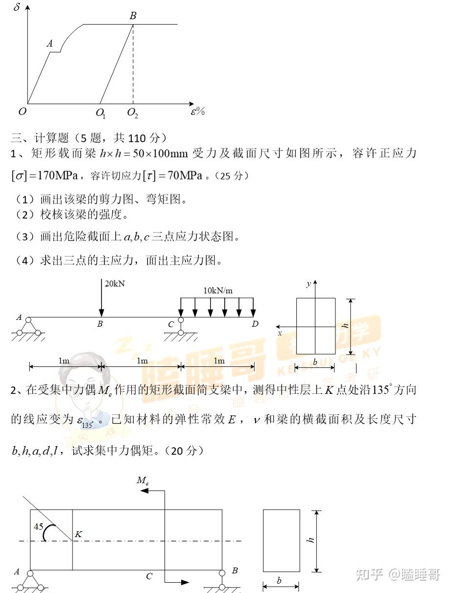 真题分享—贵州大学841材料力学 - 知乎
