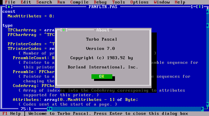 Turbo Pascal 7.0