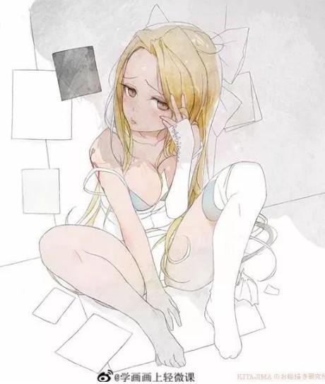 美少女蹲坐姿势该怎么画呢